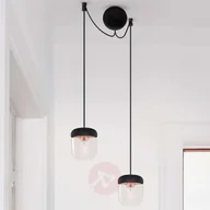Lampy sufitowe - Vita Copenhagen Lampa wisząca Acorn, 2-punktowa, czerń i miedź - miniaturka - grafika 1