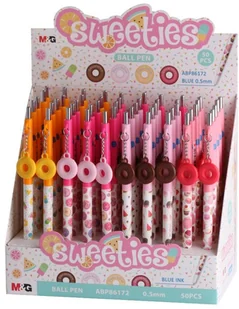M&amp;G Długopis pstrykany Sweeties 0,5mm niebieski(50szt) - Przybory szkolne - miniaturka - grafika 2