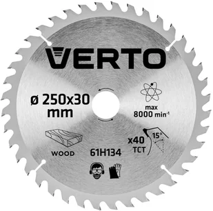 Verto Piła tarczowa 250x30mm 40Z 61H134 - Tarcze do pił - miniaturka - grafika 2