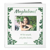 Albumy fotograficzne - NA Murrano Album z Okienkiem Prezent Urodziny Nadruk Zielone Liście ALB-BO-BK-UV-038 - miniaturka - grafika 1