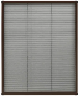 VidaXL Plisowana moskitiera okienna, aluminium, brązowa, 60x80 cm 148653 VidaXL - Moskitiery - miniaturka - grafika 2