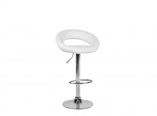 Beliani Zestaw 2 hokerów barowych skóra ekologiczna białe PEORIA - Taborety i hokery - miniaturka - grafika 5