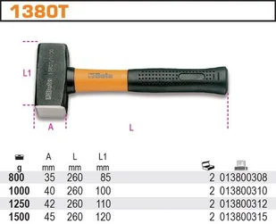 Beta MŁOTEK KAMIENIARSKI 1000G 1380T/1000 (1380/1000) - Młotki - miniaturka - grafika 6