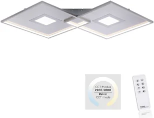 Paul Neuhaus Lampa sufitowa LED Amara, dwa kwadraty, srebrna - Lampy sufitowe - miniaturka - grafika 4