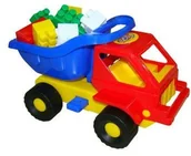 Samochody i pojazdy dla dzieci - POLESIE 2815 Zestaw Nr. 44:wywrotka"Kuzia-2"+klocki "Budowniczy"-12 elem.w siatce - miniaturka - grafika 1