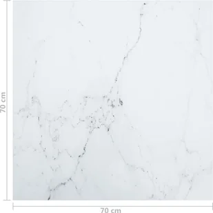 vidaXL Lumarko Blat stołu, biały, 70x70 cm, 6 mm, szkło ze wzorem marmuru 322256 - Meble modułowe i akcesoria - miniaturka - grafika 5