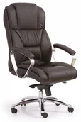 Fotele i krzesła biurowe - Halmar Fotel biurowy gabinetowy FOSTER ciemny brąz - skóra - miniaturka - grafika 1