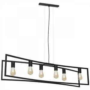 Luminex Tunja 1761 lampa wisząca zwis 6x60W E27 czarna - Lampy sufitowe Luminex Tunja 1761 lampa wisząca zwis 6x60W E27 czarna - Lampy sufitowe - miniaturka - grafika 1