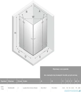 New Trendy Avexa Gold 90x80x200 EXK-1780 - Kabiny prysznicowe - miniaturka - grafika 3
