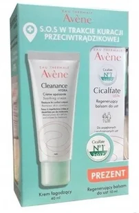 Avene Cleanance Hydra promycjny zestaw krem łagodzący 40 ml + Cicalfate regenerujący balsam do ust 10 ml GRATIS! - Zestawy kosmetyków damskich - miniaturka - grafika 2