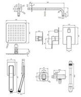 Zestawy prysznicowe - Omnires Parma Zestaw prysznicowy podtynkowy z deszczownicą grafit SYSPM10GR - miniaturka - grafika 1