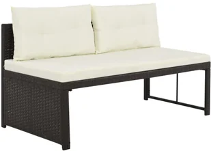 vidaXL Zestaw mebli do ogrodu, 10 części, polirattan, brązowo-biały - Meble ogrodowe - miniaturka - grafika 3