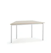 Meble do szkół i przedszkoli - AJ Produkty Biurko SONITUS TRAPETS, 1200x600x720 mm, brzoza laminat, biały - miniaturka - grafika 1
