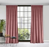 Zasłony - Eurofirany Zasłona welwetowa Rosa na taśmie 140x300 Różowa ex-z-rosa-c.róż-140x300-t - miniaturka - grafika 1