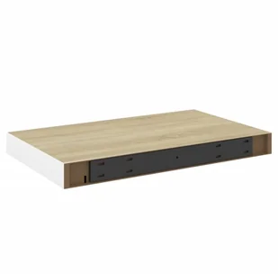 VidaXL Lumarko Półki ścienne, 2 szt., kolor dębu i biel, 50x23x3,8 cm, MDF 326574 VidaXL - Półki do salonu - miniaturka - grafika 7