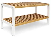 Akcesoria i części AGD - Relaxdays Szafka na buty z drewna bambusowego wys. x szer. x gł.: 33 x 70 x 24,5 cm chropowaty bambus  regał regał z 2 półkami trwałe na buty stojak na buty na 2 poziomach szafka na buty do przechowywa 10017706 - miniaturka - grafika 1