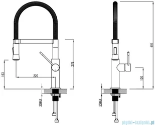 Omnires bateria zlewozmywakowa z obrotową wylewką chrom X3 - Baterie kuchenne - miniaturka - grafika 2