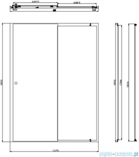 Omnires Bronx kabina prysznicowa 140x80x185cm przejrzysta S2050140+10P80 - Kabiny prysznicowe - miniaturka - grafika 2