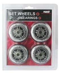 Nils Zestaw kółek Extreme PU 84x24 82A 4szt + ABEC-7 Chrome 8szt przezroczyste 16-32-018 - Akcesoria do skatingu - miniaturka - grafika 4