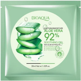 Bioaqua BIOAQUA SOOTHING & MOISTURE ALOE VERA 92% Nawilżająca maska w formie płata na bazie aloesu 30g 0000051576 - Maseczki do twarzy - miniaturka - grafika 2