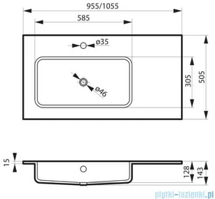 Massi ENO 95 lewa MSUK-E955L - Umywalki - miniaturka - grafika 3