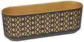 Donice - LAMELA Skrzynka balkonowa Aztek 19.4x40 cm czarno-złota - miniaturka - grafika 1