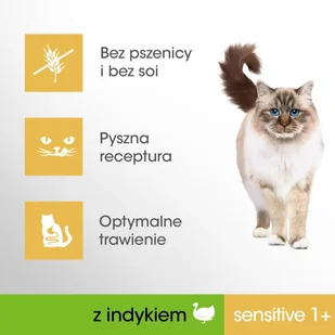 Perfect Fit Sensitive 1+) 3 x 750g Bogaty w indyka sucha karma dla kotów z wrażliwym układem trawiennym - Mokra karma dla kotów - miniaturka - grafika 3