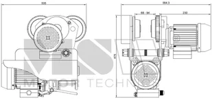 MSW Motor Technics 456 Wciągarka z suwnicą elektryczną MSW udźwig 600/990 kg wys podnoszenia 6/12m) 45679832 45679832 - Wciągarki - miniaturka - grafika 2