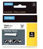 Papier do drukarek - Dymo Rhino 18488, S0718100, 12mm x 3,5m czarny druk / biały podkład, taśma oryginalna - miniaturka - grafika 1