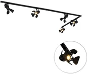 Lampy sufitowe - QAZQA System szynowy z 5 punktami czarnymi - Film - miniaturka - grafika 1