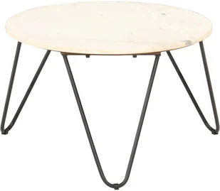 vidaXL vidaXL Stolik kawowy, biały, 65x65x42 cm, kamień o teksturze marmuru - Ławy i stoliki kawowe - miniaturka - grafika 7