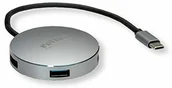 Huby USB - Roline USB 3.1 Gen 1 Hub | okrągły | 4-krotny | kabel przyłączeniowy typu C | atrakcyjny hub USB 3.0 do podłączenia do czterech urządzeń peryferyjnych 14.02.5036 - miniaturka - grafika 1
