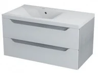 Szafki łazienkowe - Sapho WAVE szafka umywalkowa 90x45x48cm, lewa, biała/dąb srebrny WA094L - miniaturka - grafika 1