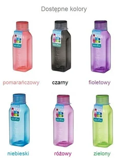 Sistema Butelka Square 475ml kolory A870 - Pozostałe akcesoria kuchenne - miniaturka - grafika 2