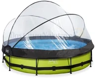 Baseny ogrodowe - Exit Basen Lime okrągły 360 cm składany dach kopuła + pompa filtrująca 30.32.12.40 - miniaturka - grafika 1