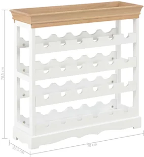 vidaXL Szafka na wino, biała, 70x22,5x70,5 cm, MDF - Pozostałe akcesoria kuchenne - miniaturka - grafika 5