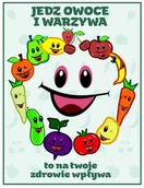 Pomoce naukowe - Naklejka edukacyjna: Jedz owoce i warzywa ED073 - miniaturka - grafika 1