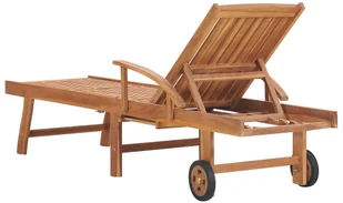 vidaXL Leżaki z niebieskimi poduszkami, 2 szt., lite drewno tekowe 3073190 - Leżaki ogrodowe - miniaturka - grafika 7