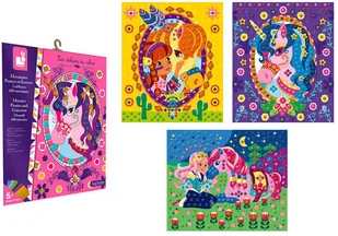 Janod Zestaw artystyczny Mozaika Konie i jednorożce 5+, (stary indeks: J07804) solution-bc-7945-0 - Zabawki kreatywne - miniaturka - grafika 4