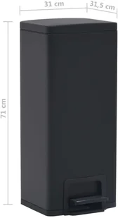 FENIKS vidaXL z pedałem bezdotykowy 30 L czarny stal 149573 - Kosze na śmieci - miniaturka - grafika 11