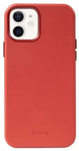 Crong Crong Essential Cover - Etui ze skóry ekologicznej iPhone 12 / iPhone 12 Pro (czerwony) - Etui i futerały do telefonów - miniaturka - grafika 4