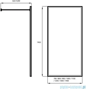 Massi kabina prysznicowa Walk in 120x195cm przejrzyste MSKP FA1020-120 - Kabiny prysznicowe - miniaturka - grafika 2