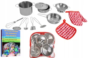 Duże Garnki Metalowe Patelnia Łyżki dla Dzieci x13 - Zabawki AGD - miniaturka - grafika 2