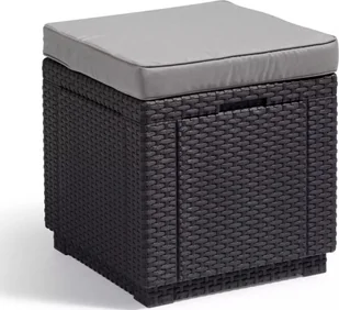 Allibert Allibert praktyczna pufa ze schowkiem w kolorze grafitowym 213785 - Pufy i podnóżki - miniaturka - grafika 5