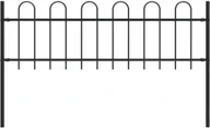 Ogrodzenia - Panel ogrodzeniowy z zaokrąglonymi końcami, 1,7 x 0,6 m, czarny - miniaturka - grafika 1