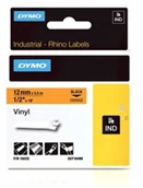 Taśmy do drukarek barwiące - Dymo Oryginał RHINO taśma winylowa 12mm czarna na pomarańczowym S0718490 - miniaturka - grafika 1