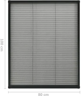 VidaXL Plisowana moskitiera okienna, aluminium, antracytowa, 80x100 cm 148664 VidaXL - Moskitiery - miniaturka - grafika 7