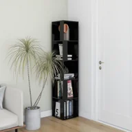 Szafki do salonu - vidaXL Szafka narożna, czarna, 33x33x164,5 cm, płyta wiórowa - miniaturka - grafika 1