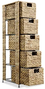 vidaXL Szafka z hiacyntu wodnego 5 koszykami, 25,5 x 37 100 cm - Komody - miniaturka - grafika 4