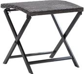 Pozostałe meble ogrodowe - vidaXL Składany stołek, rattan PE, brąz vidaXL - miniaturka - grafika 1